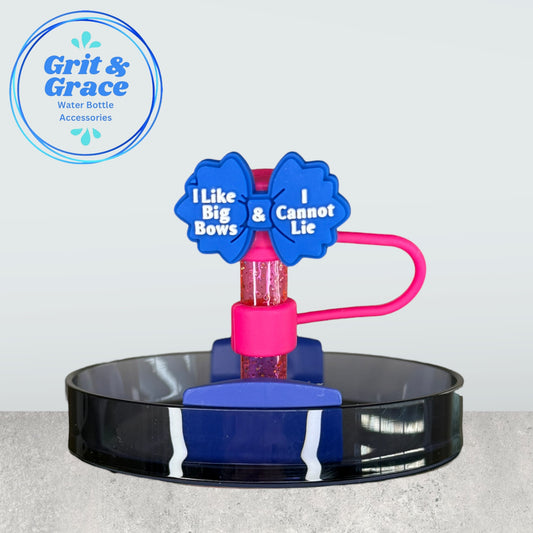Big Bows (Blue & Pink)  Straw Topper