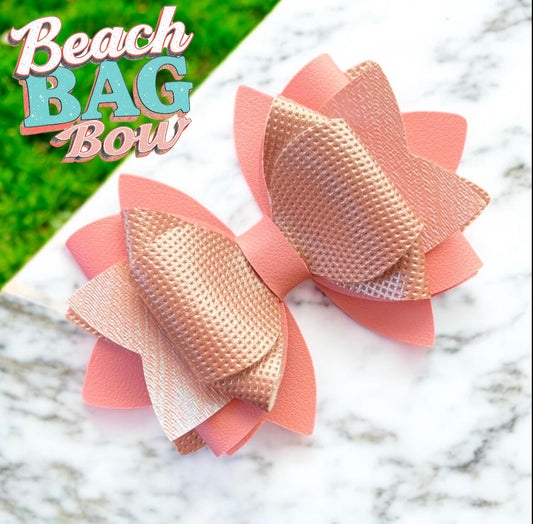 Rose Gold Beach Bag Bow