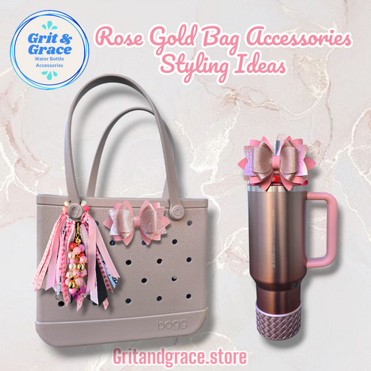 Rose Gold Beach Bag Bow