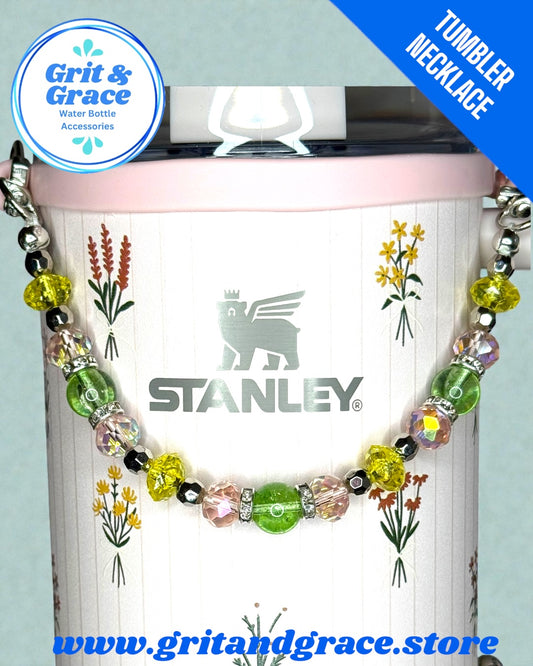 Tumbler Necklace Jewelry - Rose Quartz Bouquet