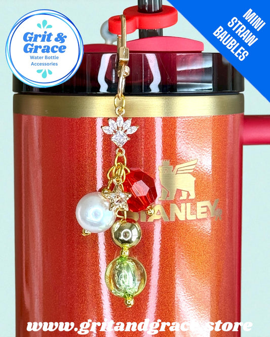 Deluxe Lime & Red Sparkle Mini Bauble