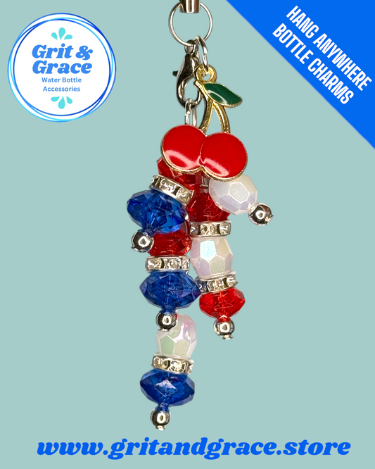 Hang Anywhere Beaded Cherry Bottle Charm