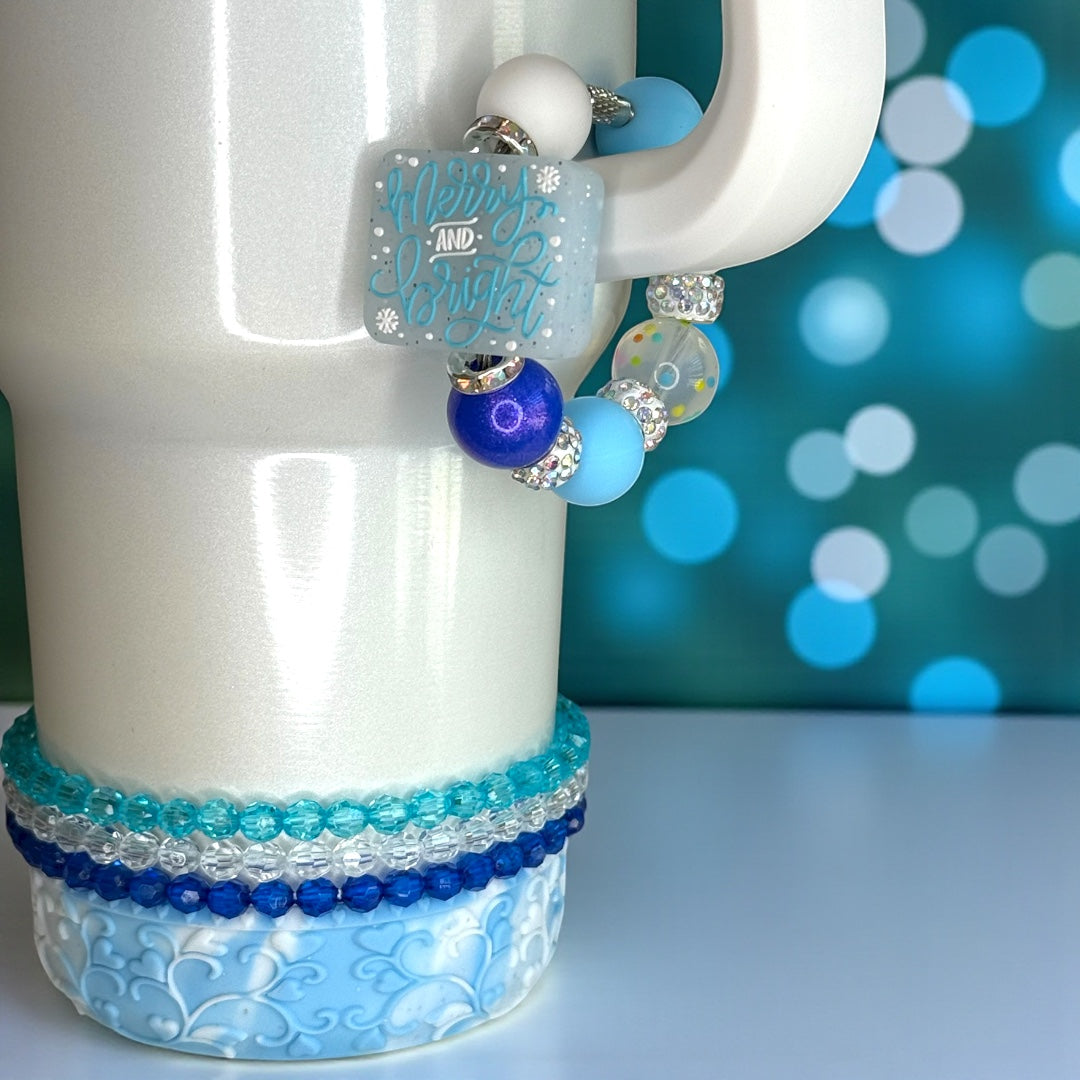 Merry and Bright Powder Blue Sparkle Handle Bracelet