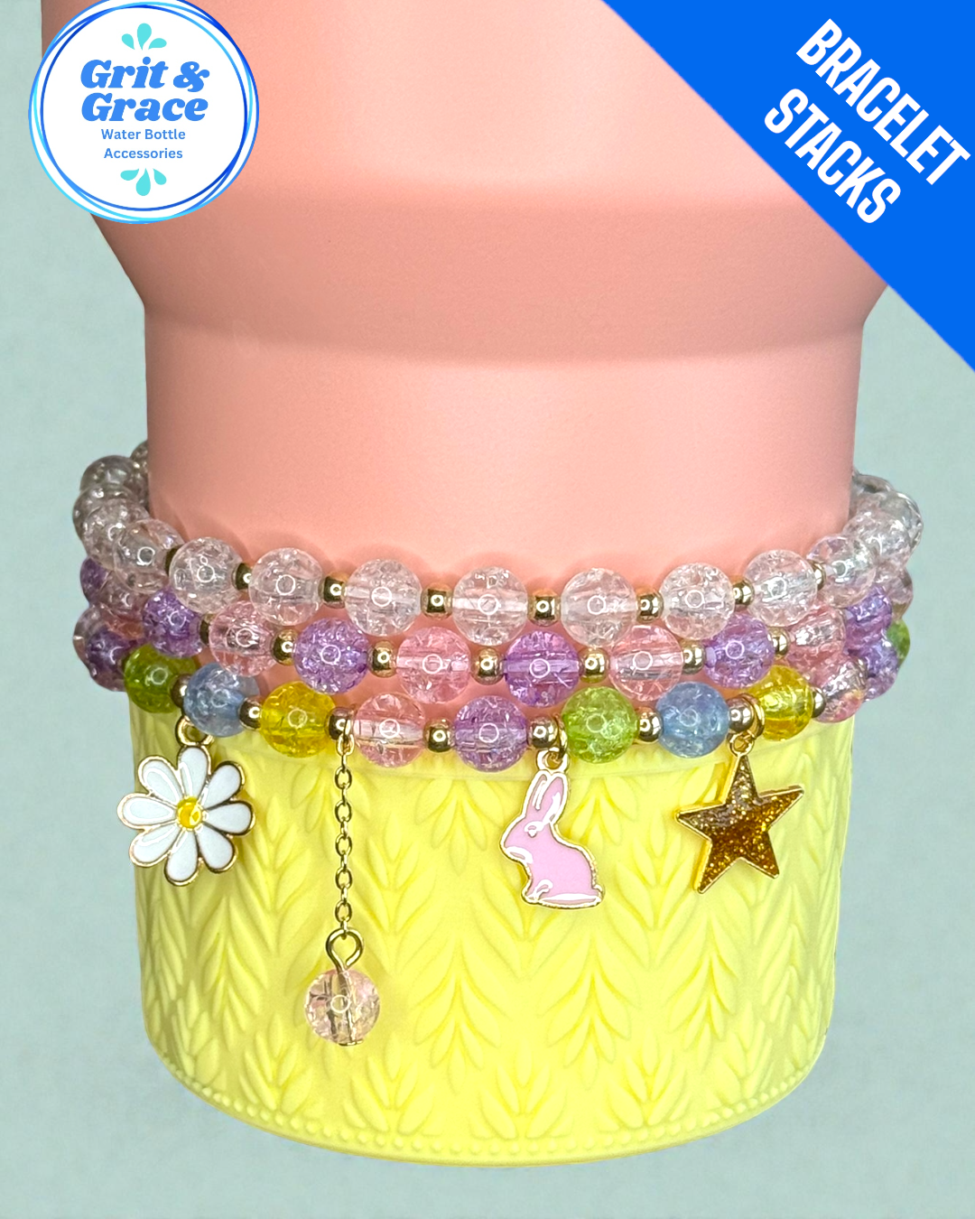 Spring Pastels Stretchy Cup Bracelets (Set of 3)