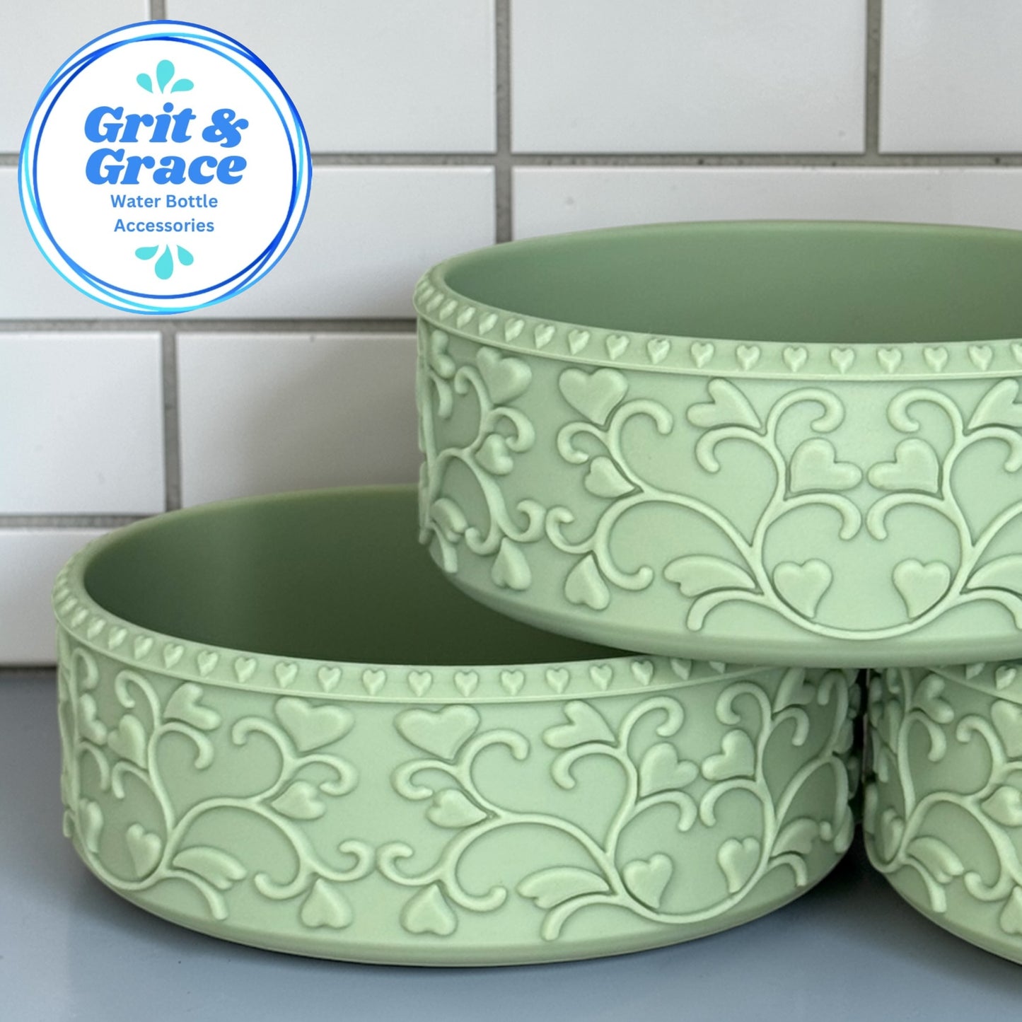 Heart Scroll Sage Green Shorty Boot