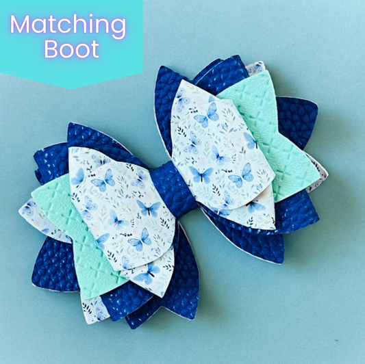 Blue Butterflies Bow