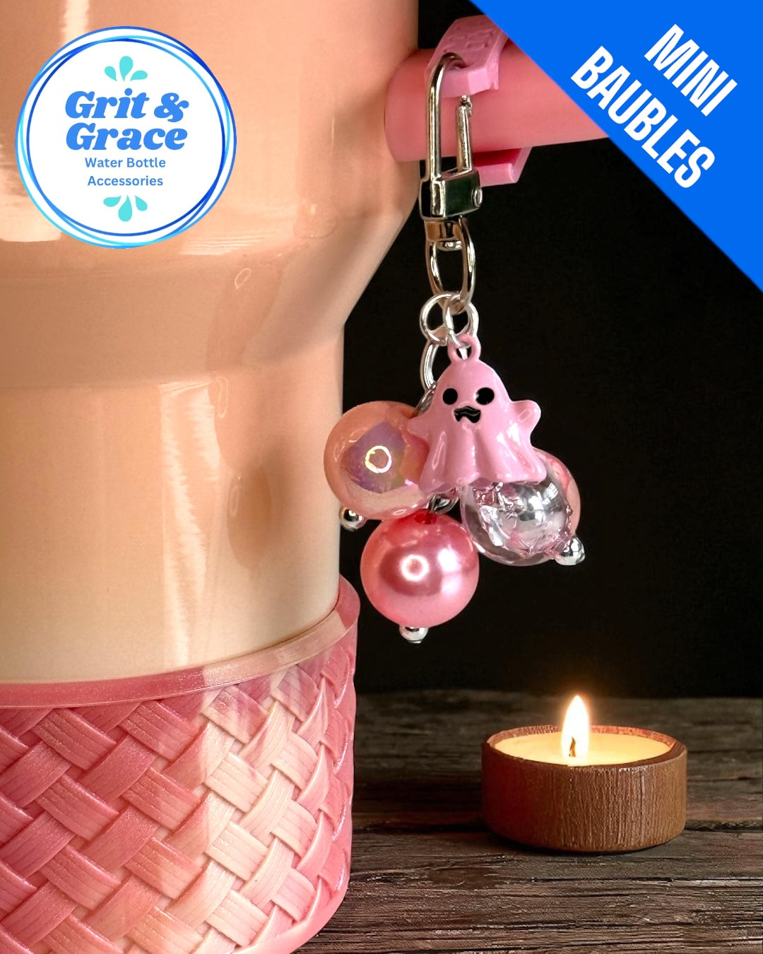 Spellcast Pink Ghost Mini Straw Bauble