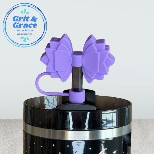 Gracie Wisteria Purple Straw Topper