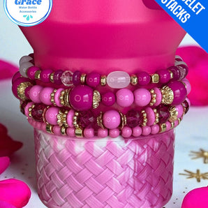 Pink Dream Stretchy Cup Bracelets (Set of 4)