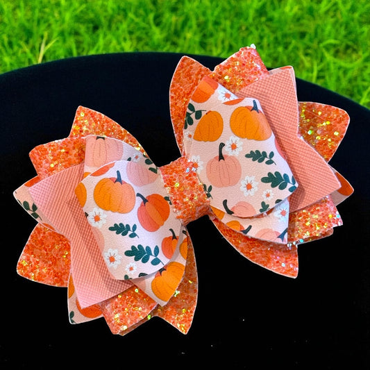Pretty Pink Pumpkins Bow