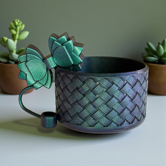 Gracie Emerald Green Chameleon Straw Topper