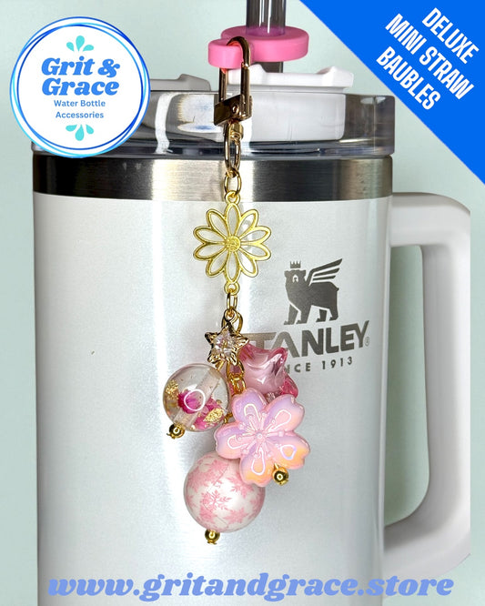 Deluxe Baby Pink Peppermint Bow Mini Bauble