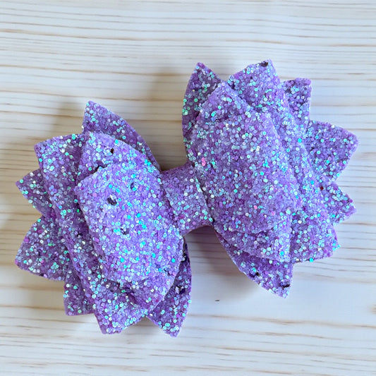 Lilac Purple Sequin Glitter Bow