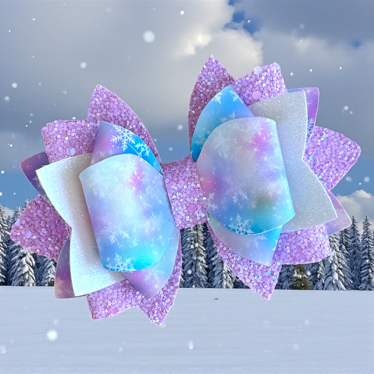 Purple Snowflake Bow