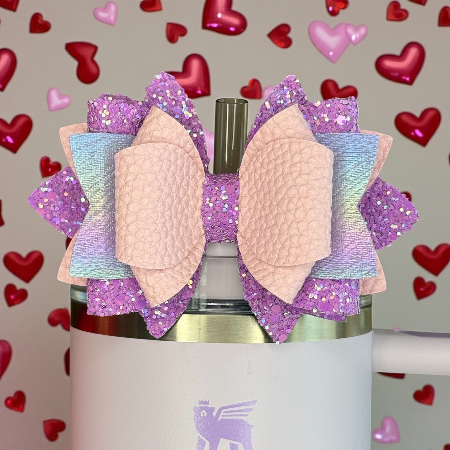 Vintage Rose Glitter Bow