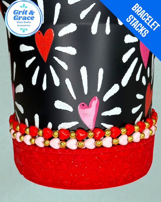 Petite Heart Stretchy Cup Bracelet (Pick Color)