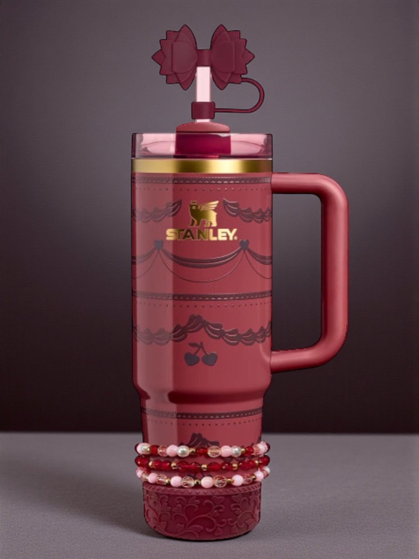 Gracie Merlot Straw Topper