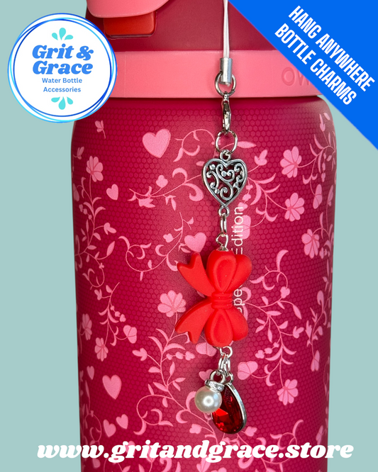 Hang Anywhere Red Bow Valentine's Bottle Charm