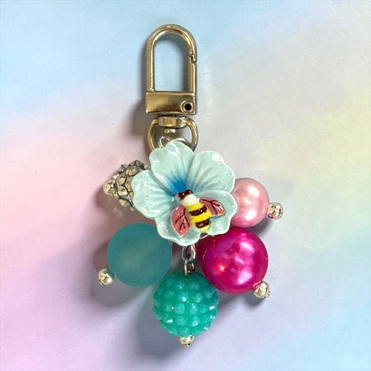 Blue Hibiscus Mini Straw Bauble