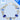 Tumbler Handle Jewelry - Blue & White Heart