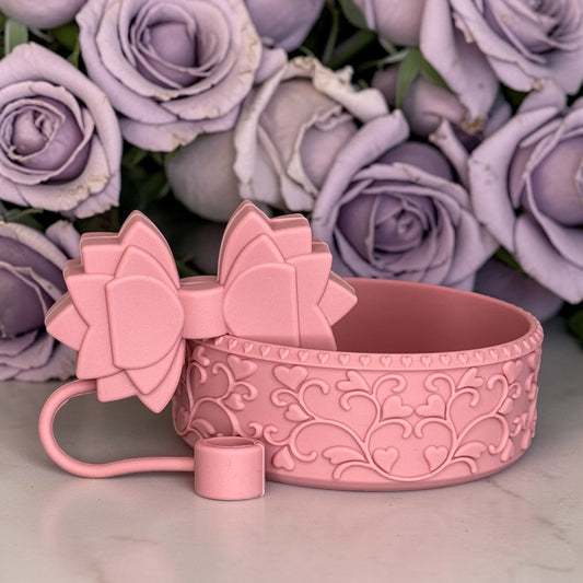 Gracie Mauve Pink Straw Topper