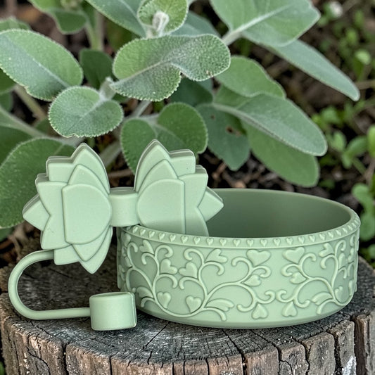 Heart Scroll Sage Green Shorty Boot