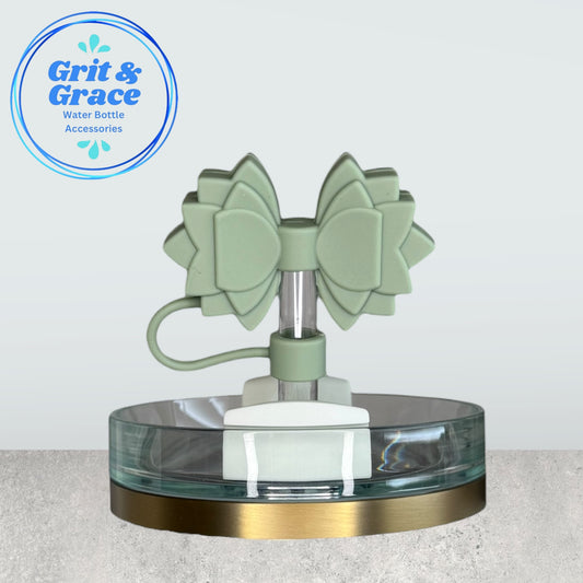 Gracie Sage Green Straw Topper
