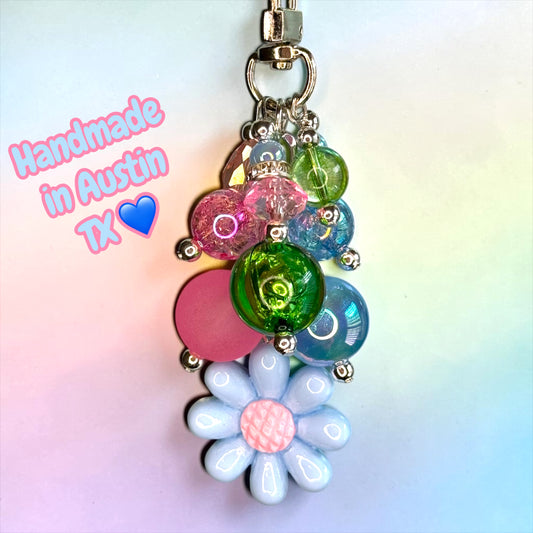 Deluxe Mini Bauble - Frosted Blue Daisy