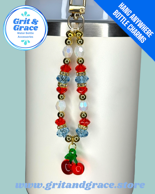Hang Anywhere Beaded Cherry Bottle Charm