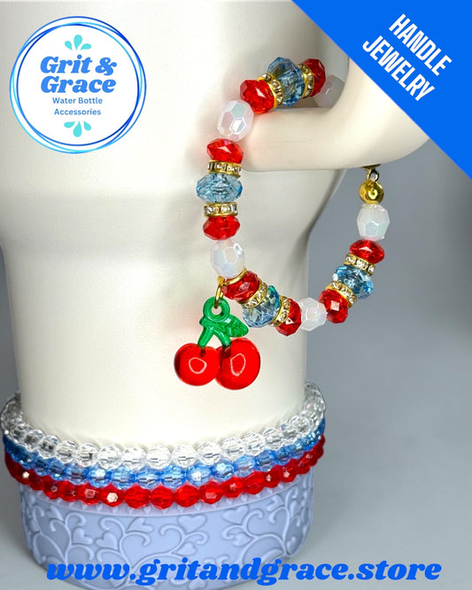 Tumbler Handle Jewelry - Checker Cherry