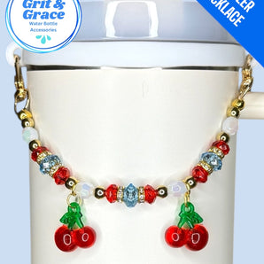 Tumbler Necklace Jewelry - Cherry Checkers