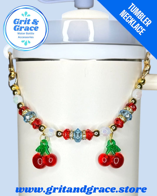Tumbler Necklace Jewelry - Cherry Checkers