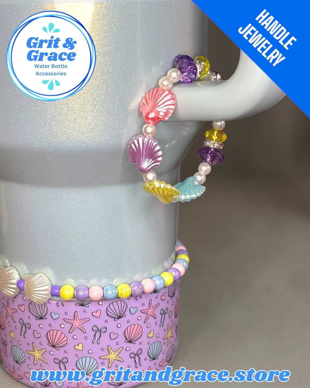 Tumbler Handle Jewelry - Coquette Shells