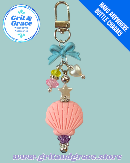 Hang Anywhere SILICONE Pink Shell Bottle Charm