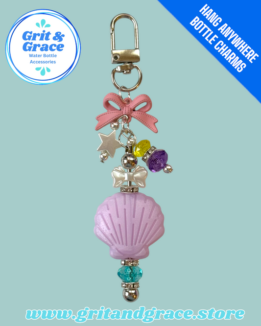 Hang Anywhere SILICONE Purple Shell Bottle Charm