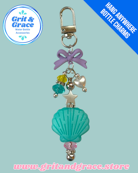 Hang Anywhere SILICONE Teal Shell Bottle Charm