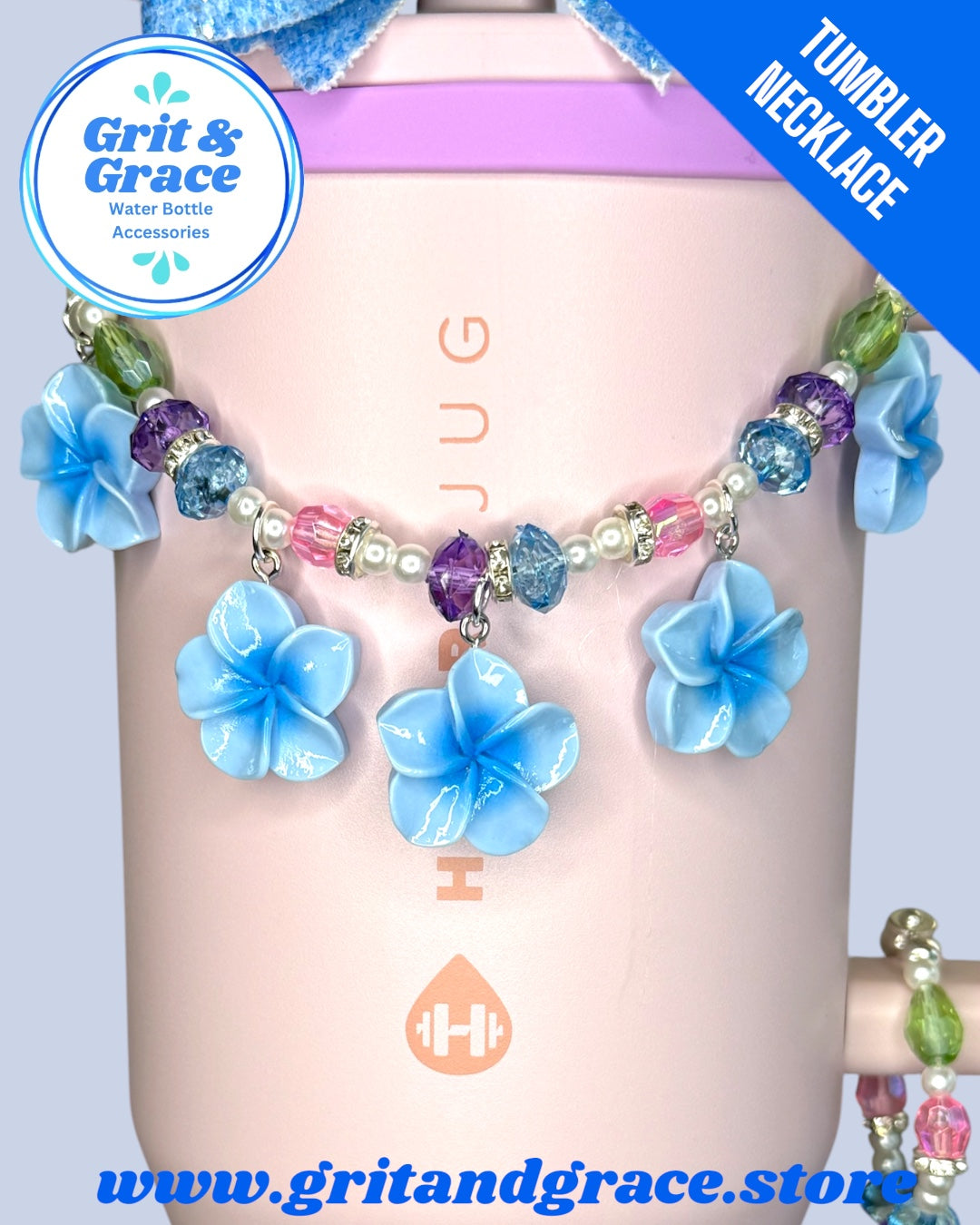 Tumbler Necklace Jewelry - Fairy Flowers