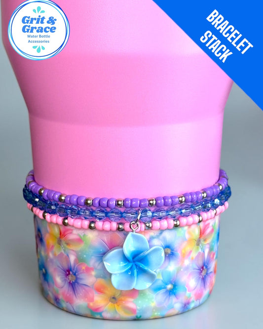 Fairy Flowers Stretchy Cup Bracelets (Set of 3)