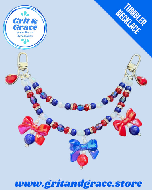 Deluxe Tumbler Necklace Jewelry - USA Bow