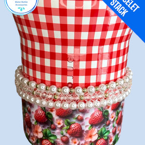 Luxe Pearl & Sparkle Stretchy Cup Bracelets (Set of 3)