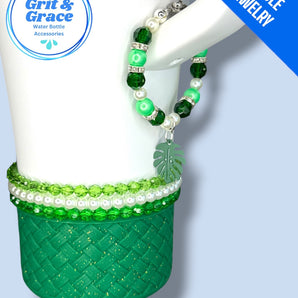 Tumbler Handle Jewelry - Palm Leaves