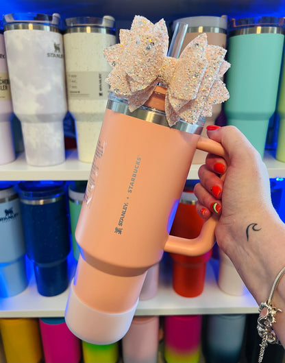 Peaches & Cream Sequin Bow