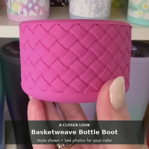 A Closer Look: Basketweave Bottle Boot. Style shown; see product photos for your color.